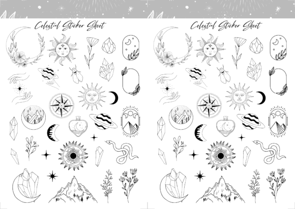 Celestial Planner Sticker Sheet: A Digital Toolkit for Cosmic Creativity