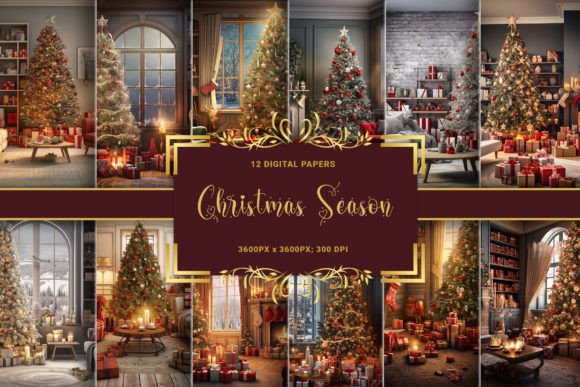 Christmas Season Holiday Digital Papers: A Festive Design Toolkit