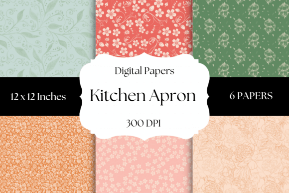 Cozy Vintage Charm: The Kitchen Apron Digital Paper Collection