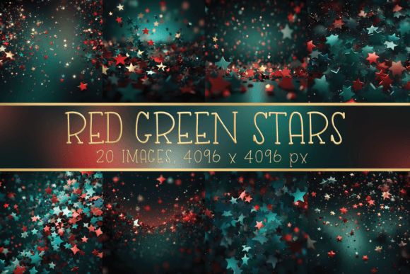 Red Green Christmas Bokeh Star Images: Festive Digital Backdrops