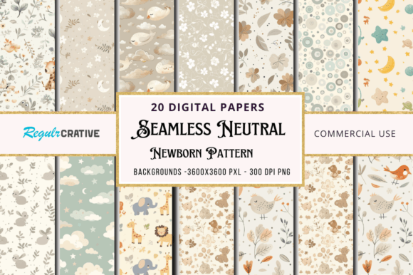 Seamless Neutral Newborn Pattern Bundle: A Designer's Essential