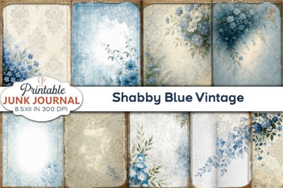 Shabby Blue Vintage Junk Journal Pages: A Designer's Guide