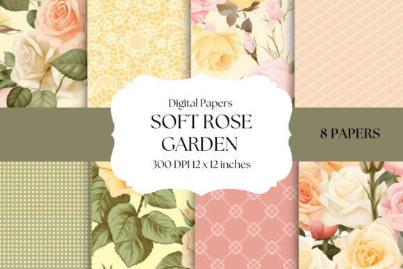 Soft Rose Garden: Digital Papers for Delicate Designs