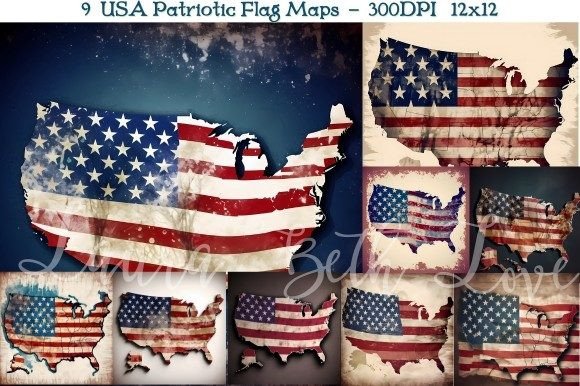 United States Maps with Flags Patriotic: A Designer's Asset