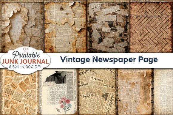 Vintage Newspaper Page Junk Journal: A Designer's Guide